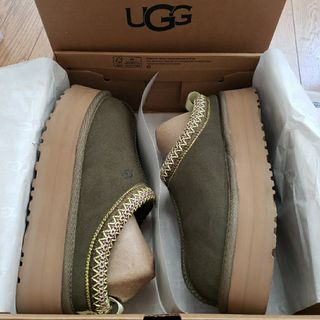 アグ(UGG)のUGG アグ TAZZ タズ 厚底ファーサンダル  アーミーグリーン(サンダル)