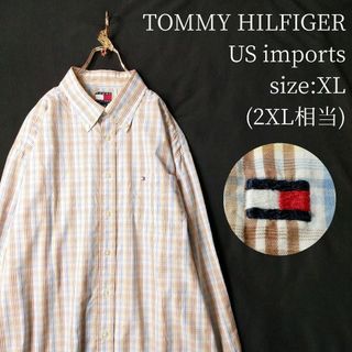 トミーヒルフィガー(TOMMY HILFIGER)のビンテージ トミーヒルフィガー 長袖BDシャツ マルチカラー チェック柄 2XL(シャツ)