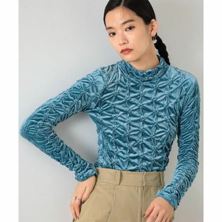 レイビームス(Ray BEAMS)の完売色 新品 Ray BEAMS ベロア シャーリング ハイネック プルオーバー(カットソー(長袖/七分))