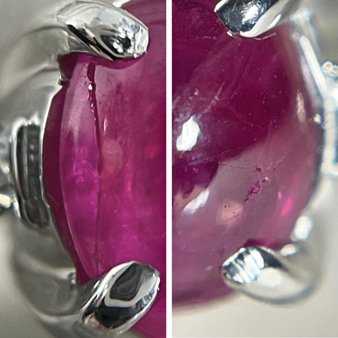 PT900 天然ルビー 0.87ct 天然ダイヤモンド 0.09ct リング レディースのアクセサリー(リング(指輪))の商品写真