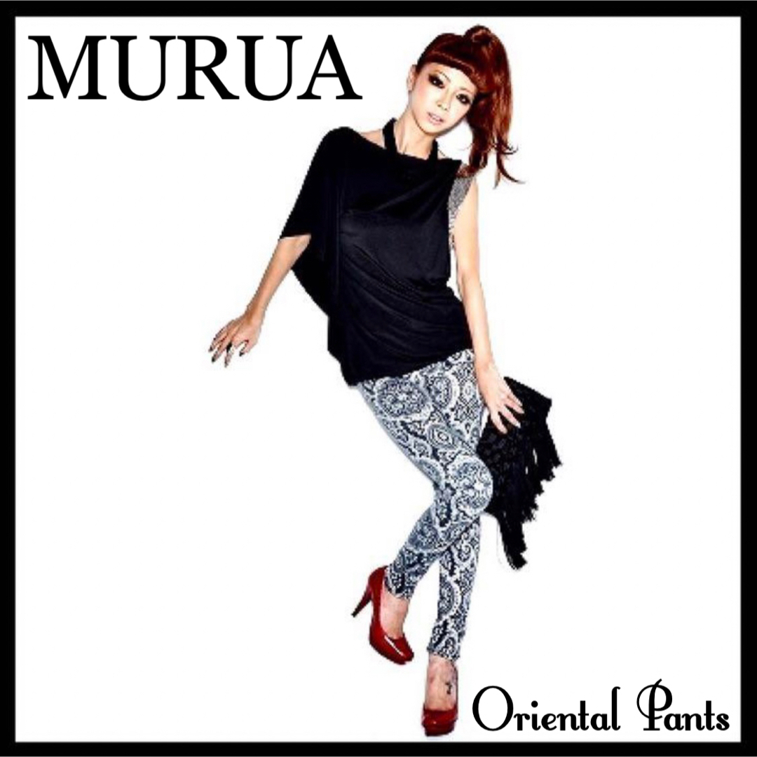 MURUA(ムルーア)のMURUA エスニック オリエンタル オリジナルプリント パギンス スキニー レディースのパンツ(スキニーパンツ)の商品写真