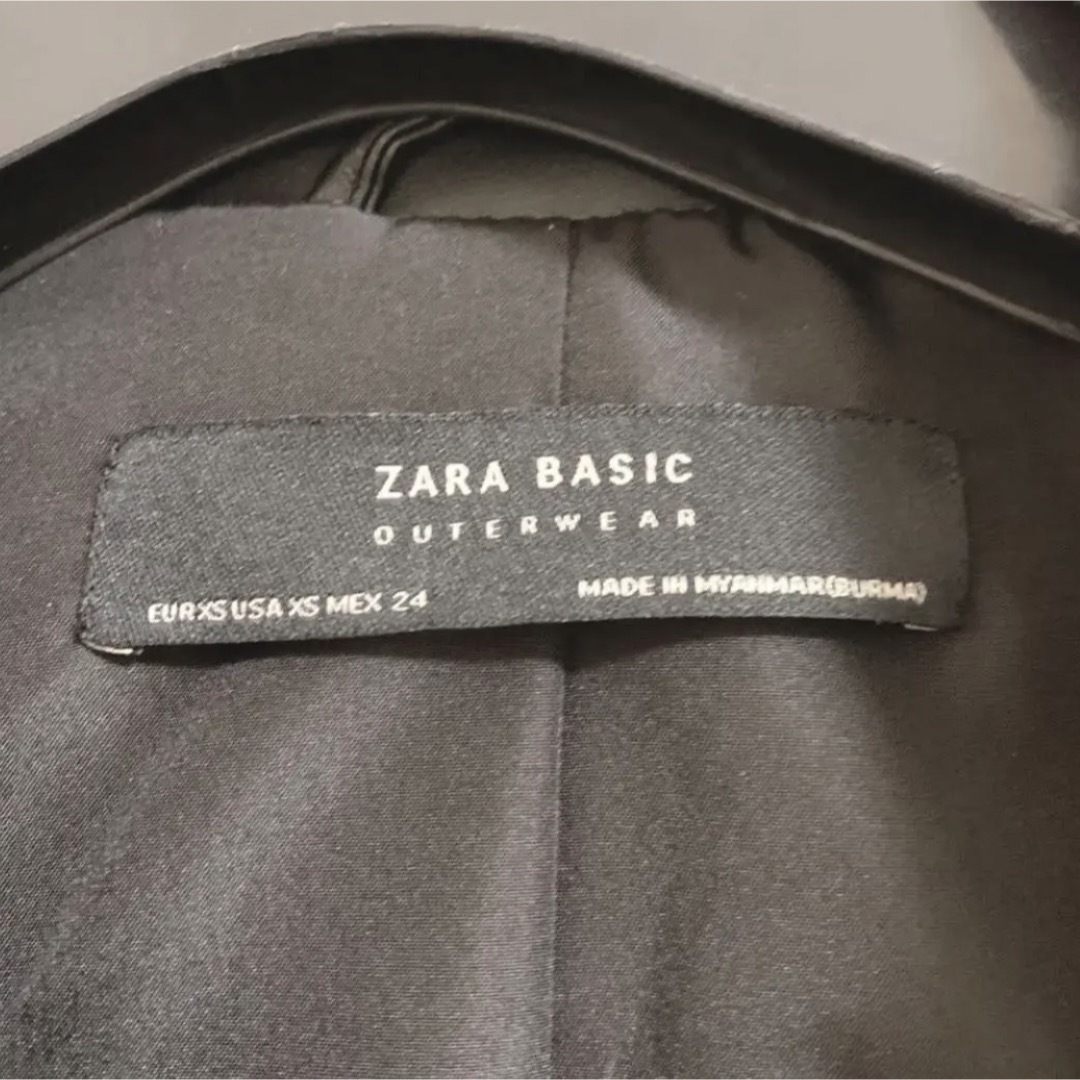 ZARA(ザラ)のZARA ザラベーシック ザラ 本革 レザージャケット 黒 ライダースジャケット レディースのジャケット/アウター(ライダースジャケット)の商品写真