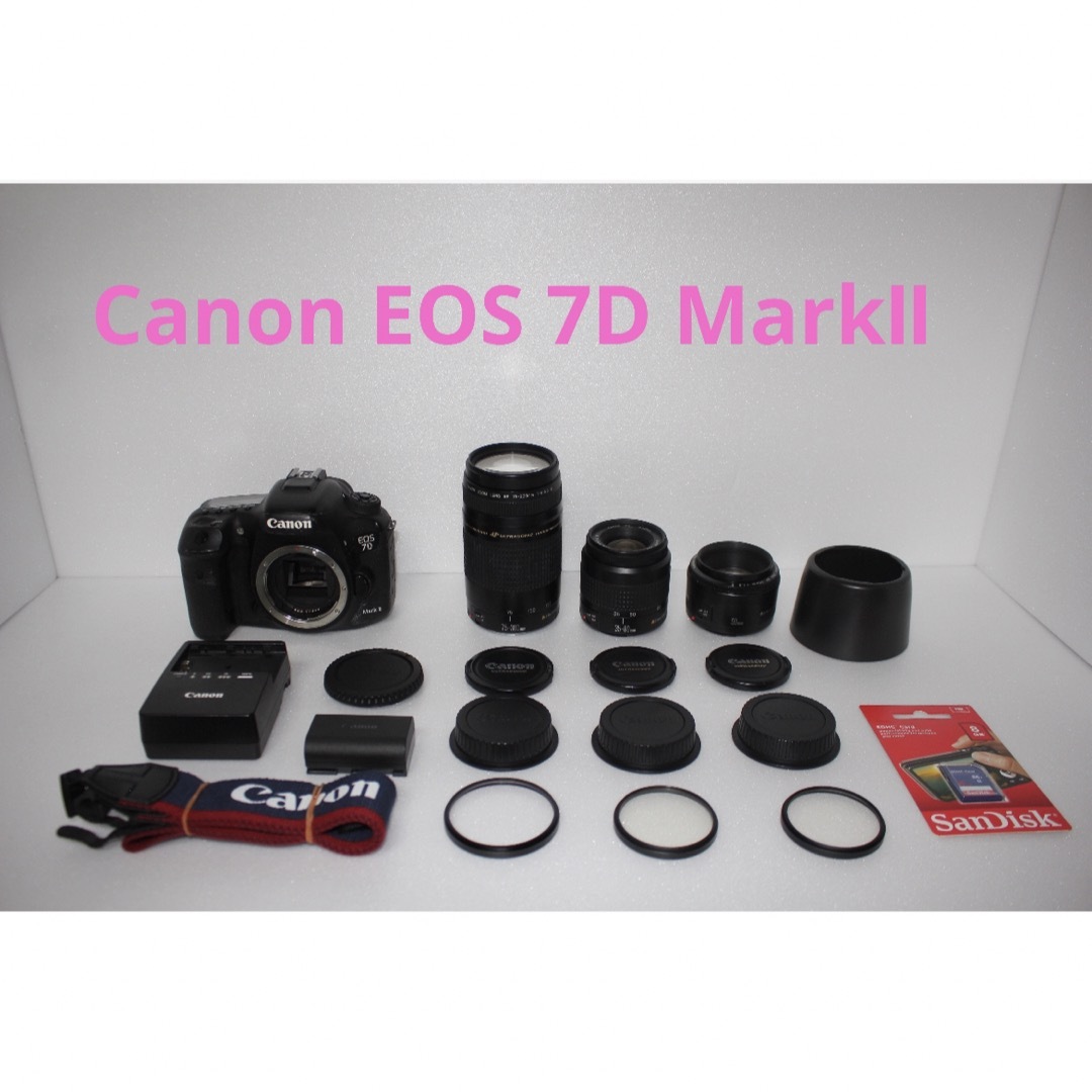 カメラCanon EOS 7D MarkⅡ 標準&望遠&単焦点トリプルレンズセット