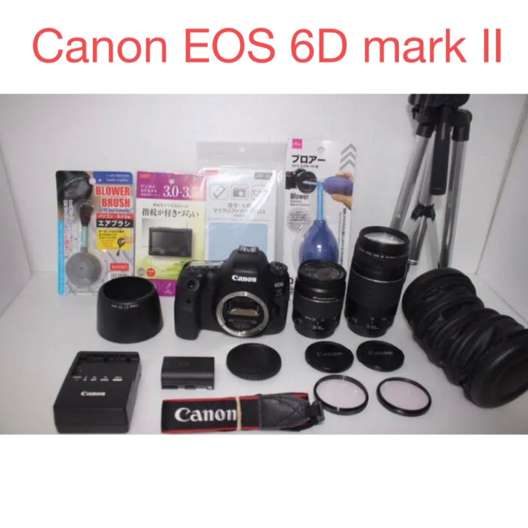 キャノンCanon EOS 6D mark II 標準&望遠ダブルレンズセットデジタル一眼