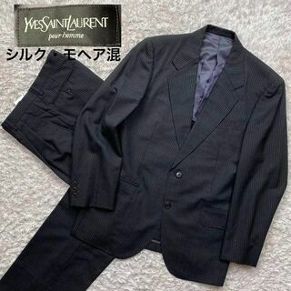 【未使用級】イヴサンローラン タキシード スーツ フォーマル ブラック シルク