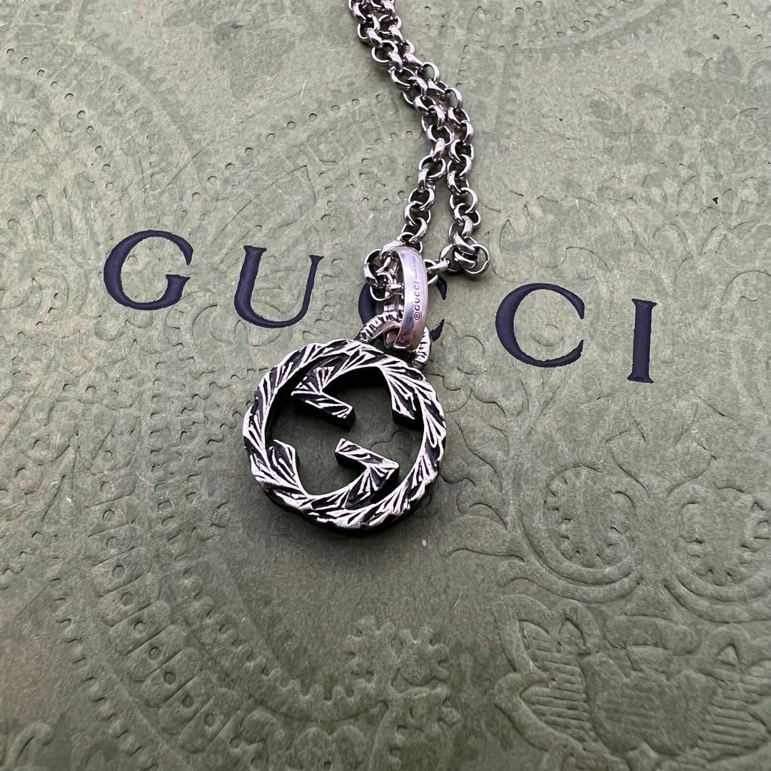Gucci - GUCCI ネックレス インターロッキングG 燻 正規品 人気モデル