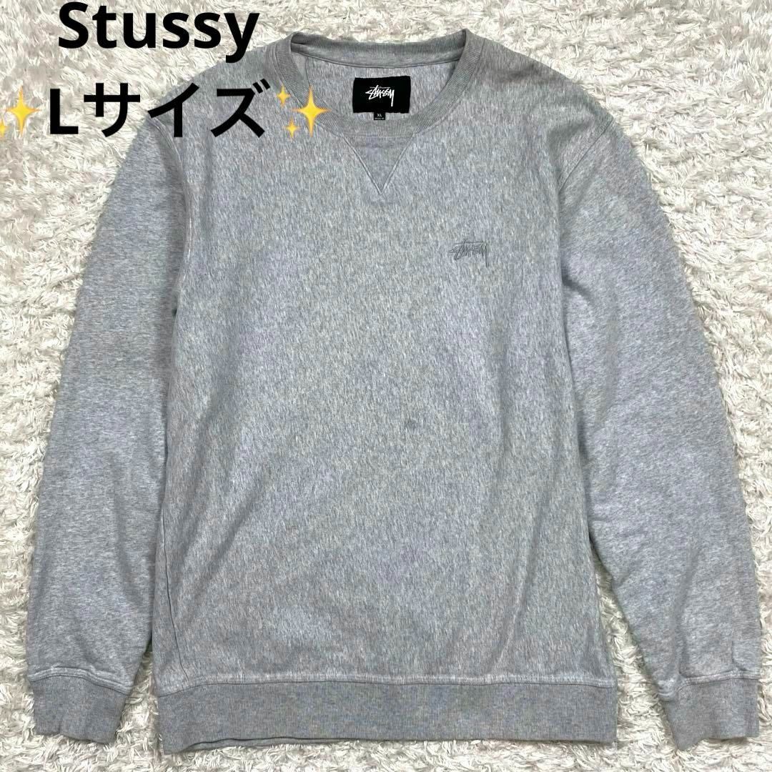 希少✨STUSSY champion コラボ スウェット 刺繍ロゴ Lサイズ