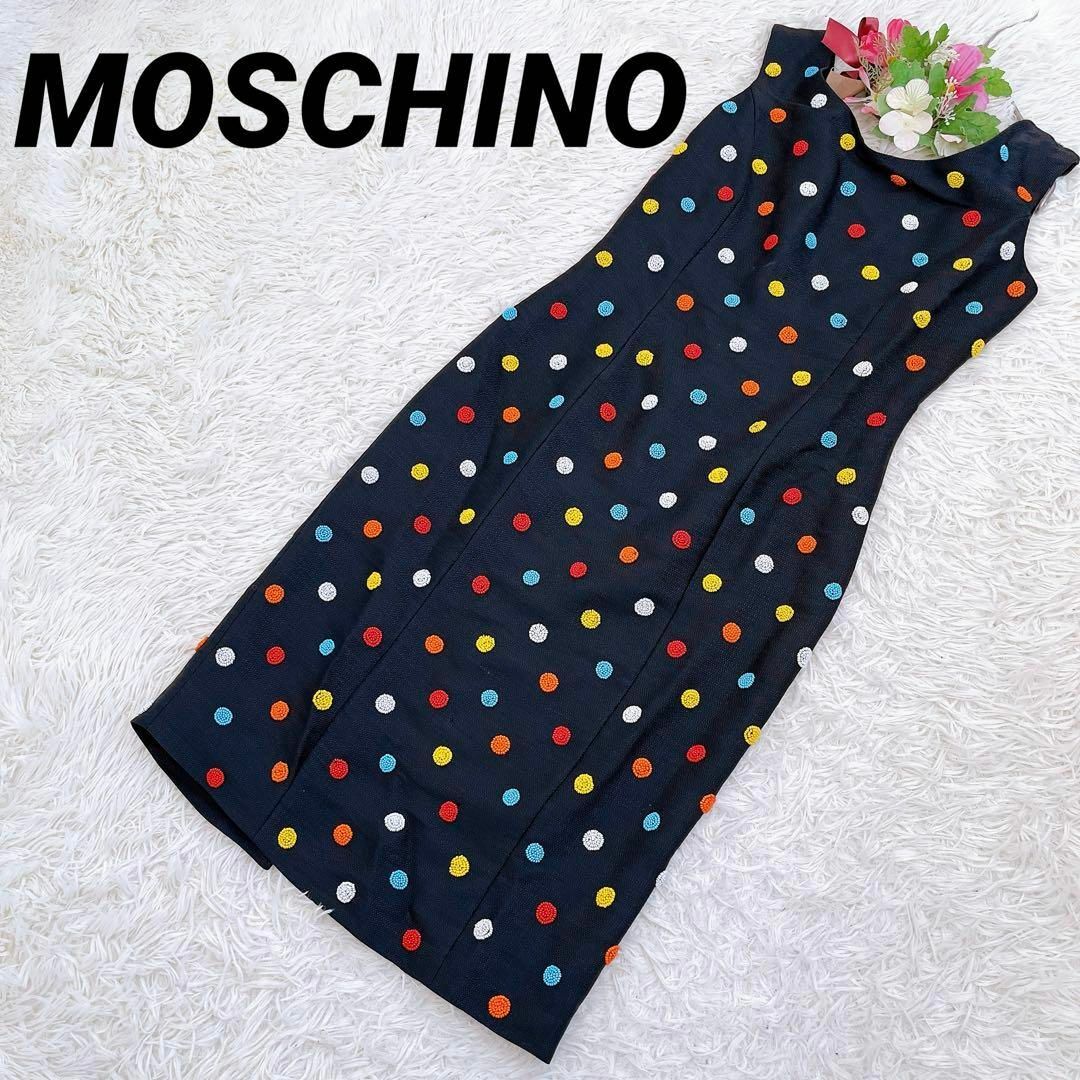 MOSCHINO】モスキーノ ビジュー タイトワンピース エロカワ セクシー-