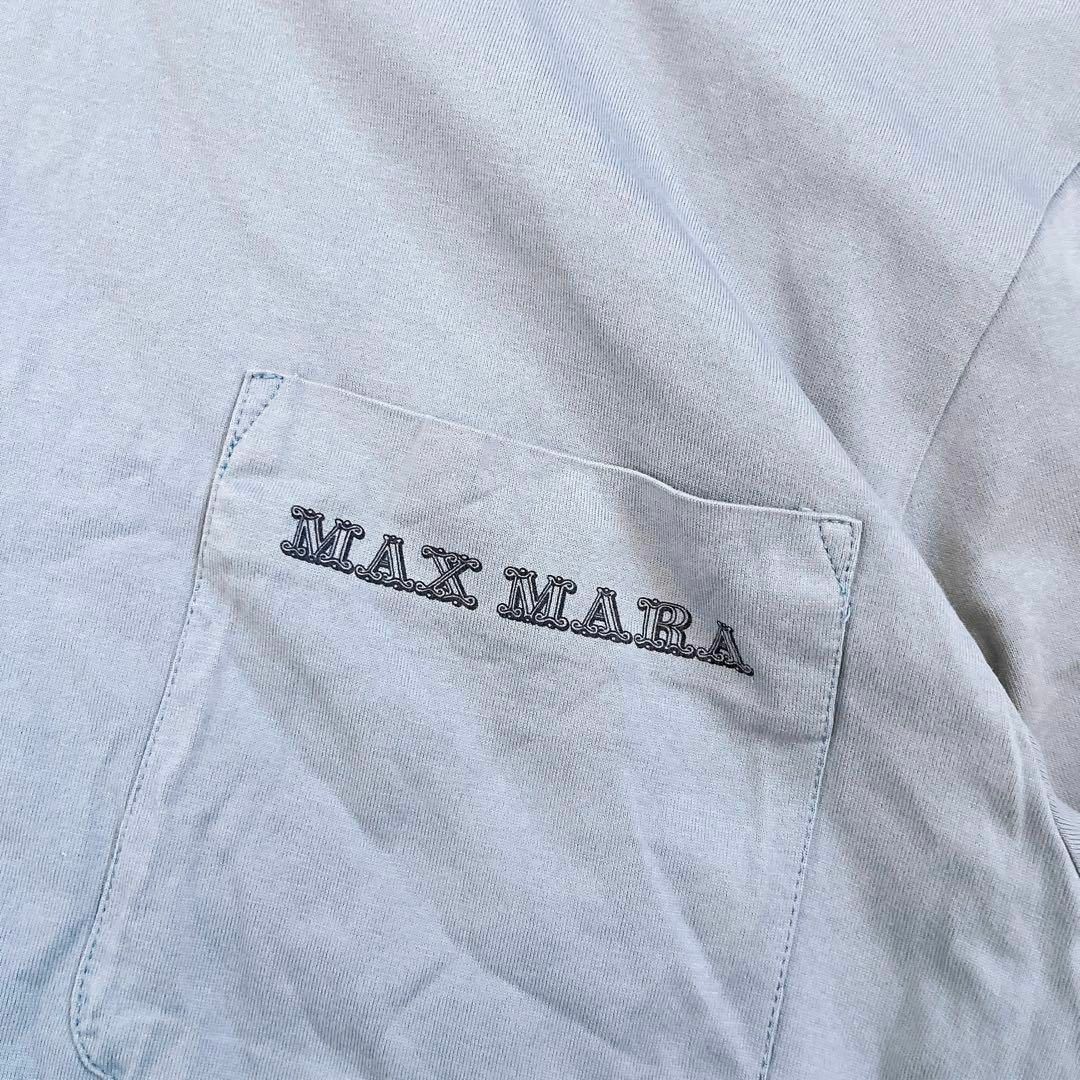 【MaxMara】マックスマーラ Tシャツ トップス 刺繍ロゴ カジュアル