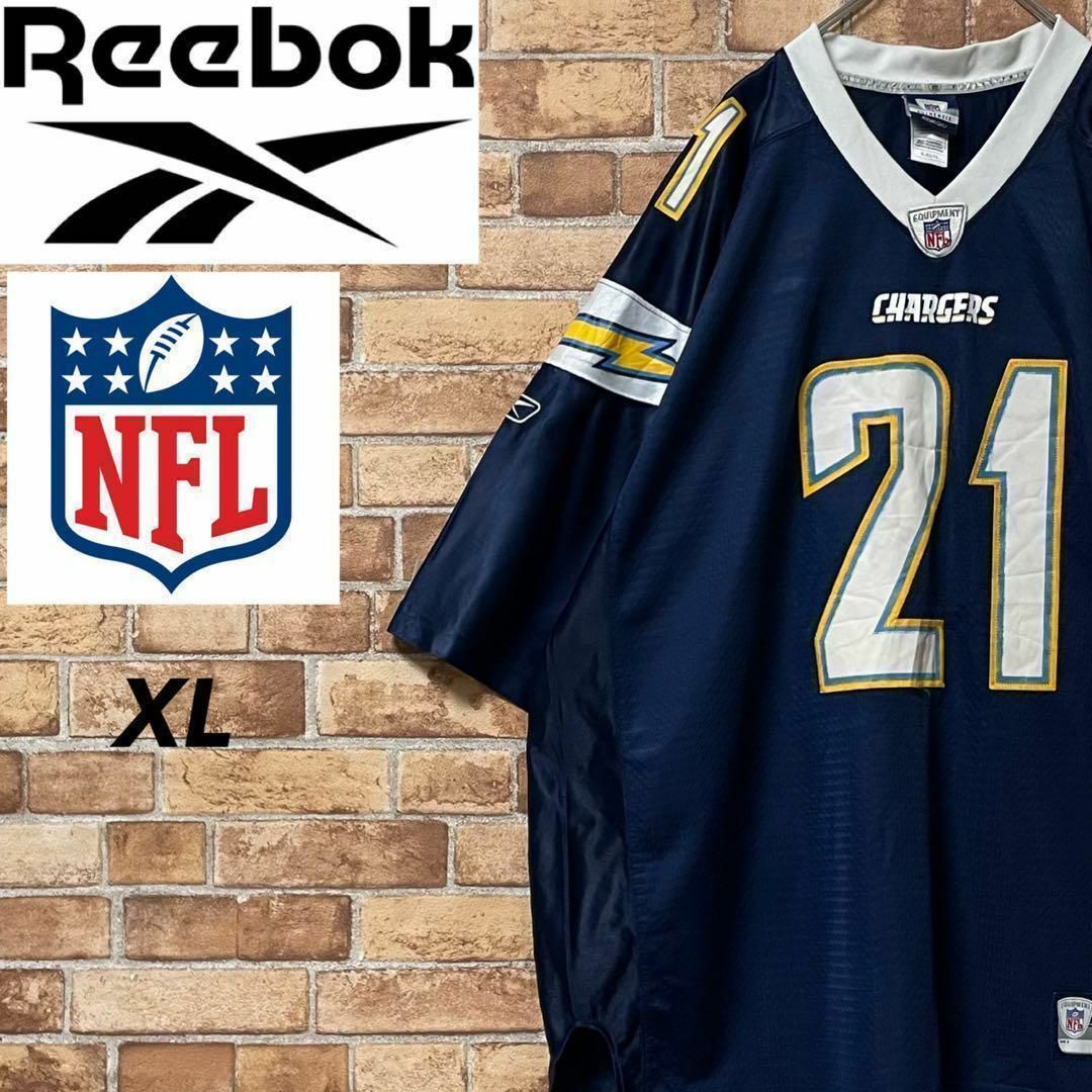 Reebok(リーボック)のリーボック　NFL　ゲームシャツ　ビッグシルエット　ネイビー　刺繍ロゴ　XL メンズのトップス(その他)の商品写真