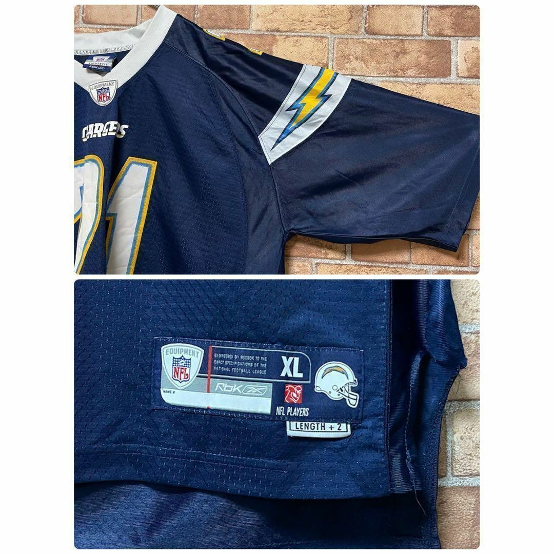 Reebok(リーボック)のリーボック　NFL　ゲームシャツ　ビッグシルエット　ネイビー　刺繍ロゴ　XL メンズのトップス(その他)の商品写真