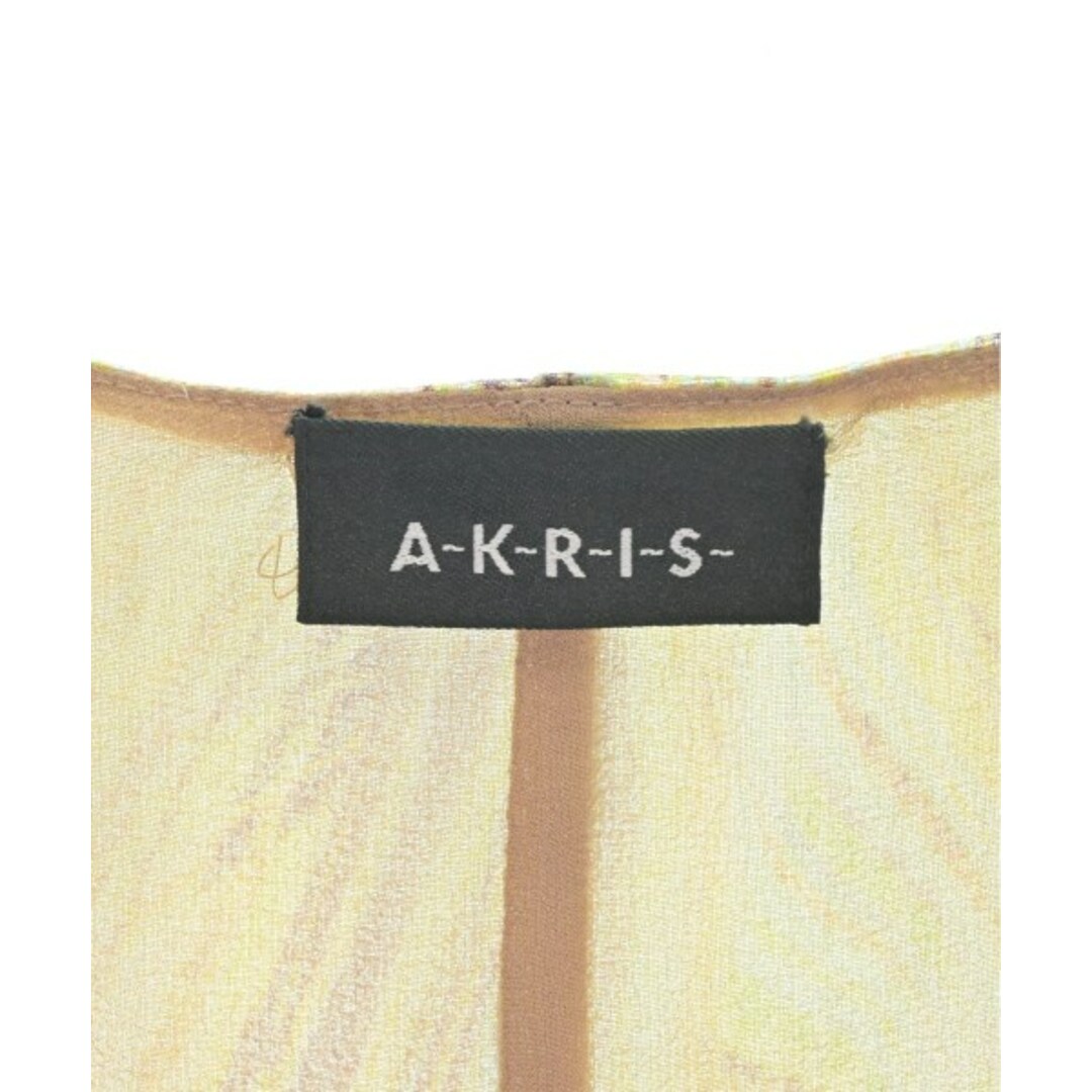 AKRIS(アクリス)のAKRIS アクリス ブラウス 34(XXS位) 茶x水色x黄等(総柄) 【古着】【中古】 レディースのトップス(シャツ/ブラウス(長袖/七分))の商品写真