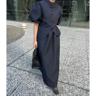 ブラックバイマウジー(BLACK by moussy)のy/m ふくれジャガードチャイナブラウスandワンピース(シャツ/ブラウス(半袖/袖なし))