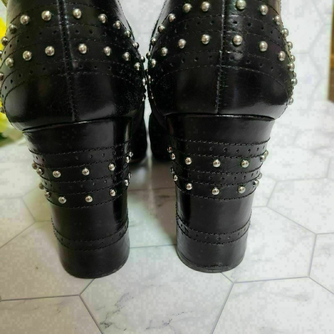 PRADA - PRADA スタッズ ショートブーツ レザー 上品 ドレス パンプス
