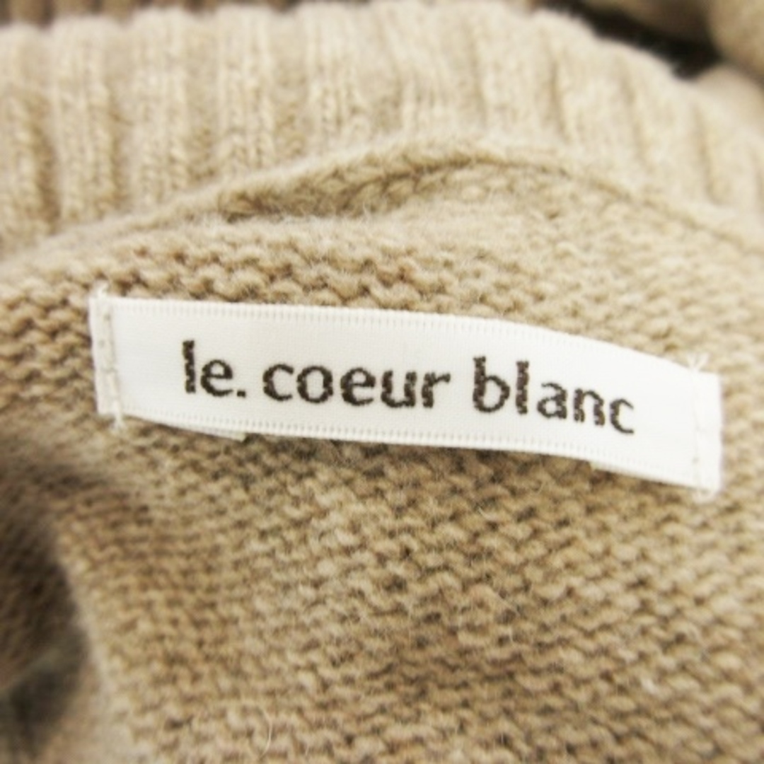 le.coeur blanc(ルクールブラン)のルクールブラン ニットワンピース ひざ丈 タートル 長袖 ウール 38 ベージュ レディースのワンピース(ひざ丈ワンピース)の商品写真