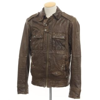 ディーゼル(DIESEL)の【中古】ディーゼル DIESEL シープ レザージャケット ブルゾン ブラウン【サイズS】【メンズ】(レザージャケット)