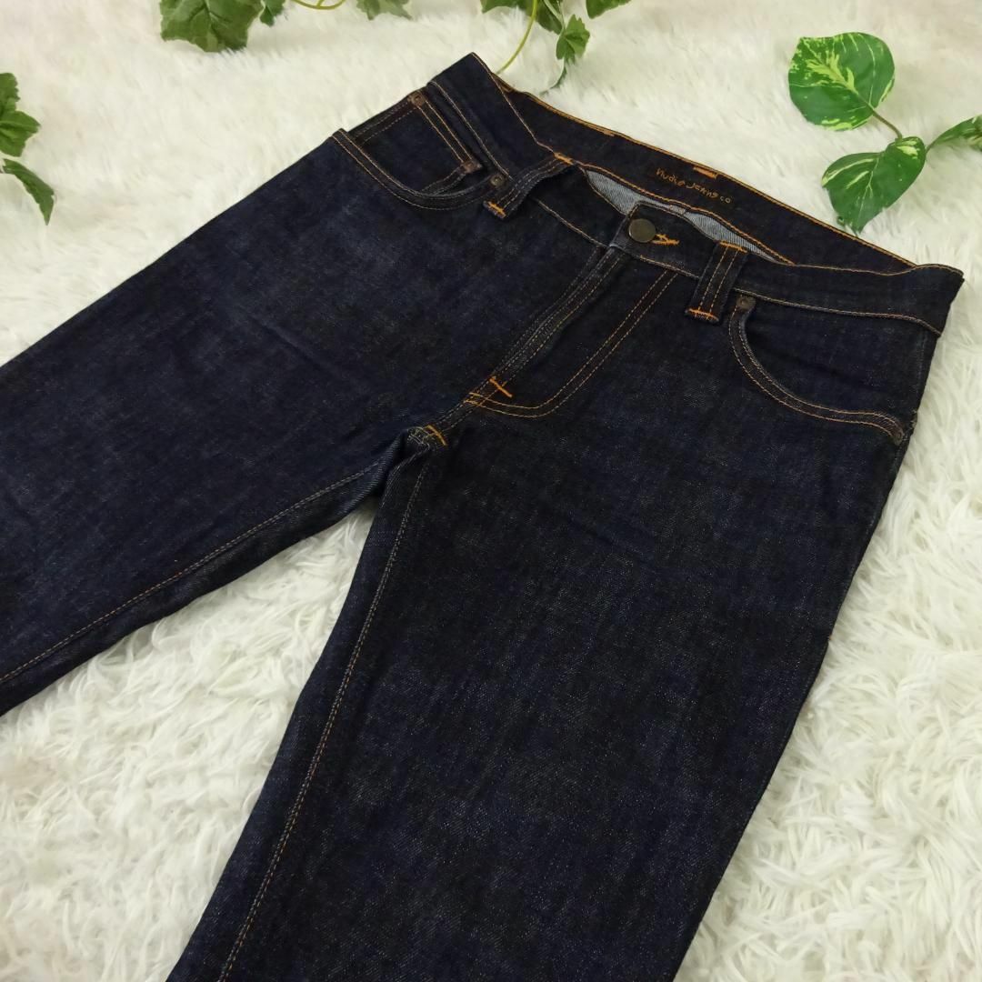 Nudie Jeans(ヌーディジーンズ)のヌーディージーンズ　THIN FINN　濃紺スリムテーパード　ストレッチ　29 メンズのパンツ(デニム/ジーンズ)の商品写真