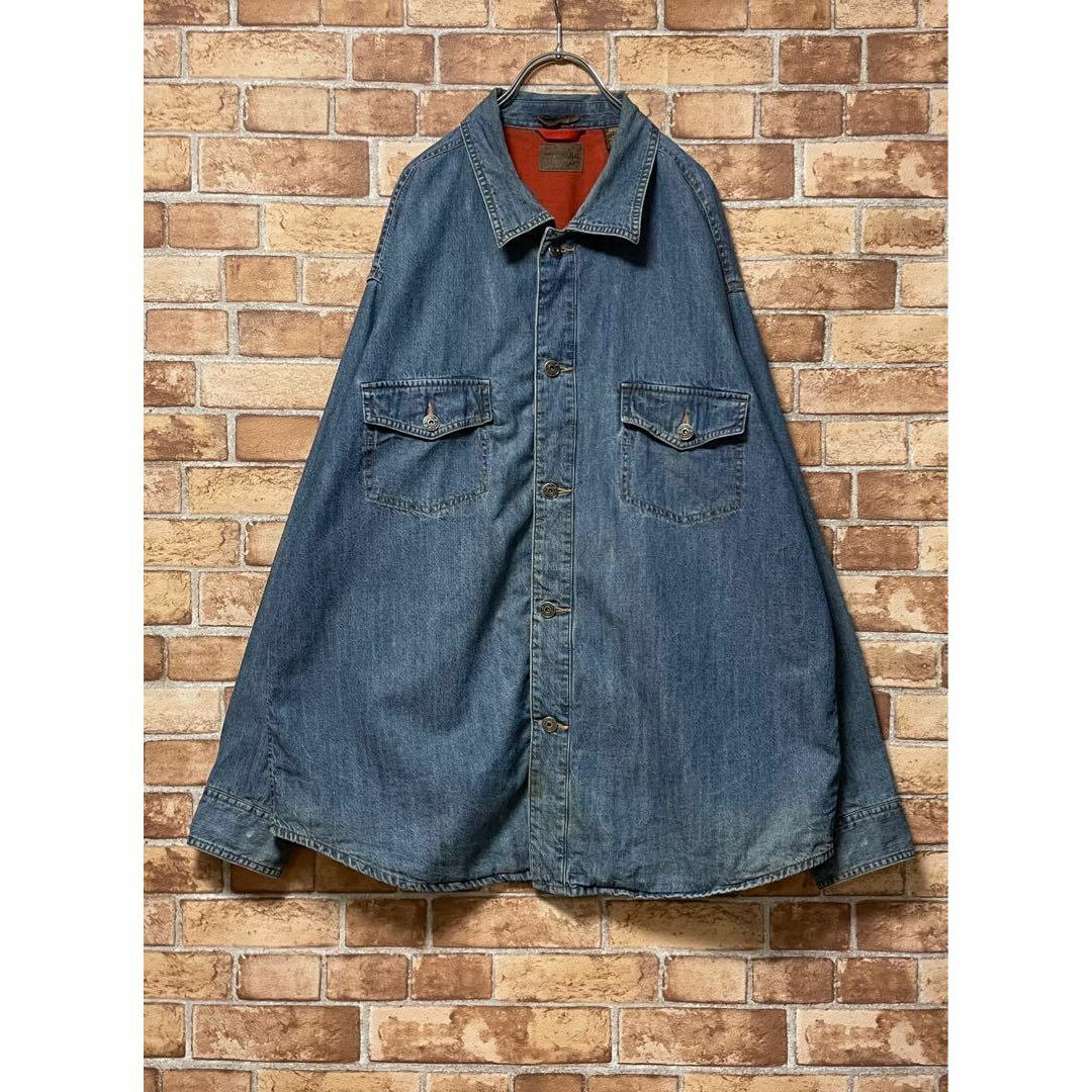セントジョンズベイ デニムシャツ ジャケット ビッグシルエット ダブルポケットL