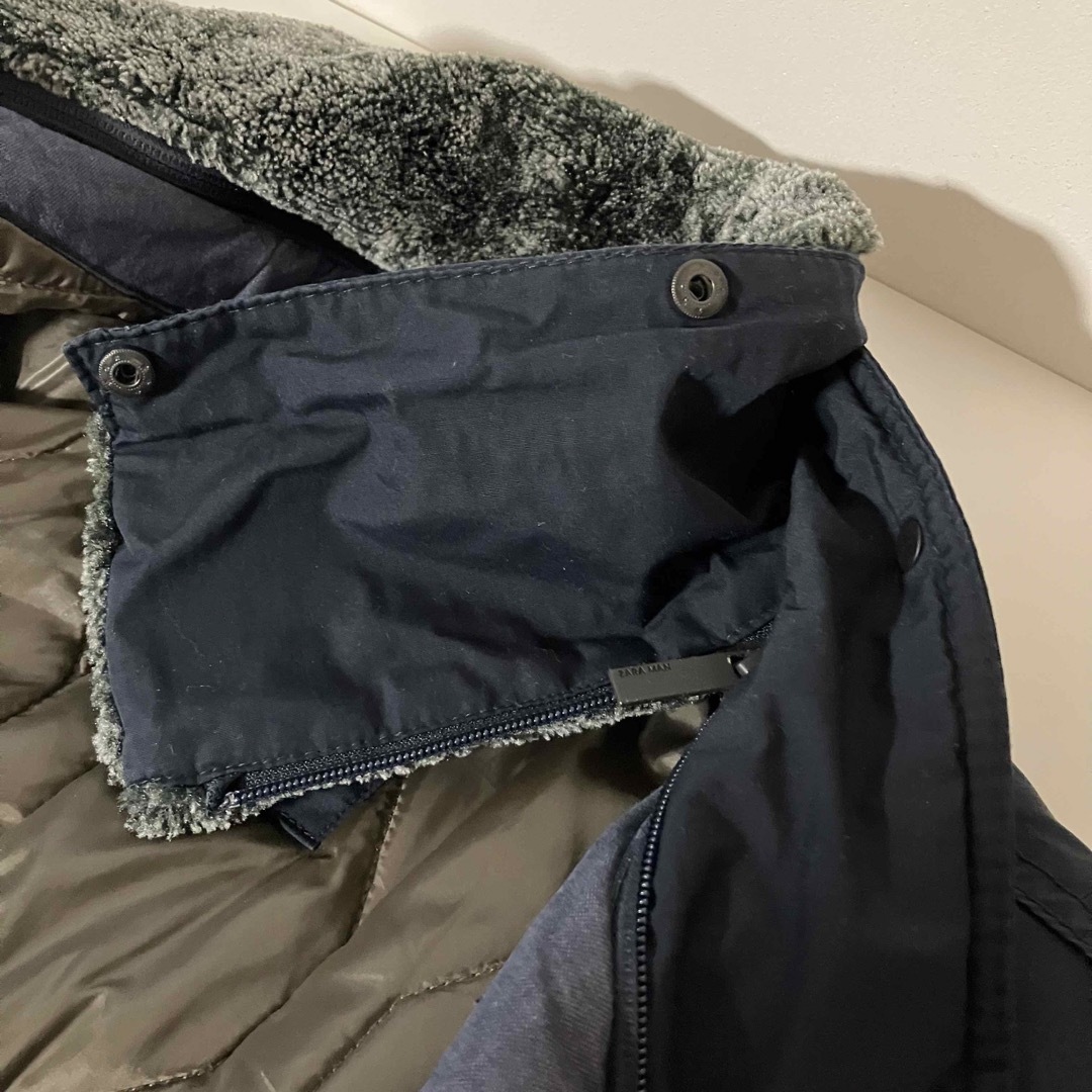 ZARA(ザラ)のZARA ザラ　ジャケット　中綿ジャンパー　ブルゾン　紺　ネイビー　160cm メンズのジャケット/アウター(ダウンジャケット)の商品写真