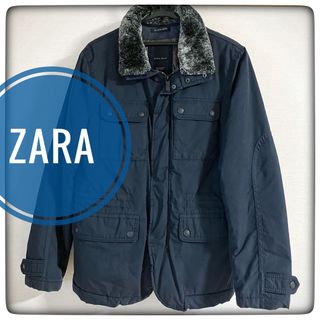 ザラ(ZARA)のZARA ザラ　ジャケット　中綿ジャンパー　ブルゾン　紺　ネイビー　160cm(ダウンジャケット)