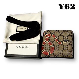 グッチ(Gucci)の人気品！ GUCCI グッチ 折り財布 ウォレット スネーク ヘビ 蛇 カーキ(折り財布)