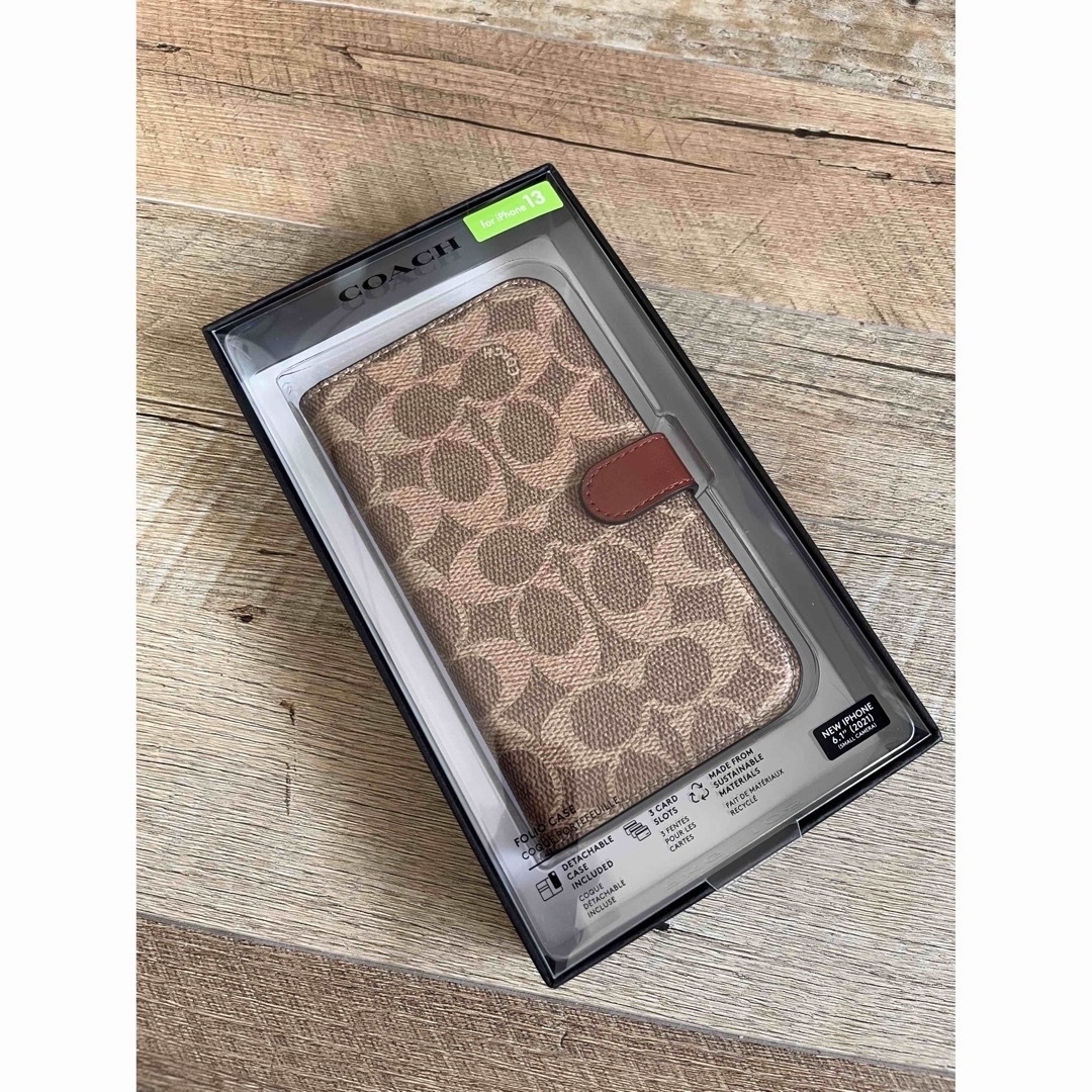 新品　COACH iPhone13,14 併用　手帳型 シグネチャー　コーチ スマホ/家電/カメラのスマホアクセサリー(iPhoneケース)の商品写真