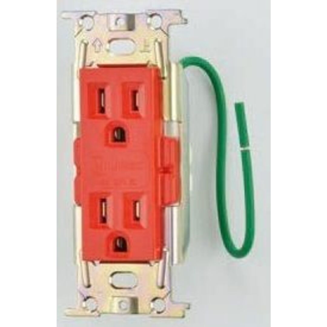 病院用配線器具 医用埋込接地ダブルコンセント 赤色 2PE15A/125V JME-BN-55GH-AR インテリア/住まい/日用品のインテリア/住まい/日用品 その他(その他)の商品写真