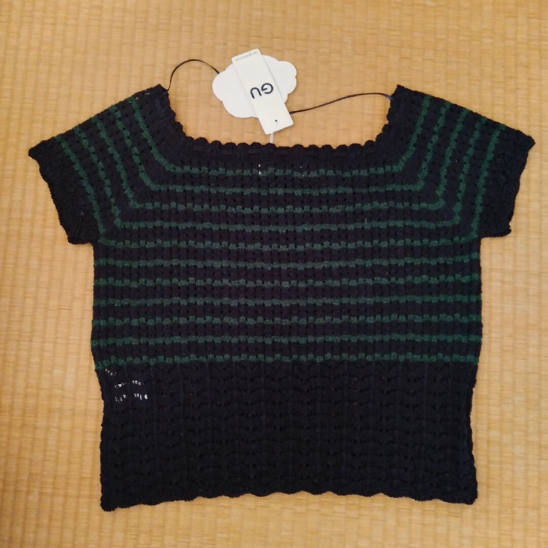 GU(ジーユー)の半袖スカシアミセーター レディースのトップス(ニット/セーター)の商品写真