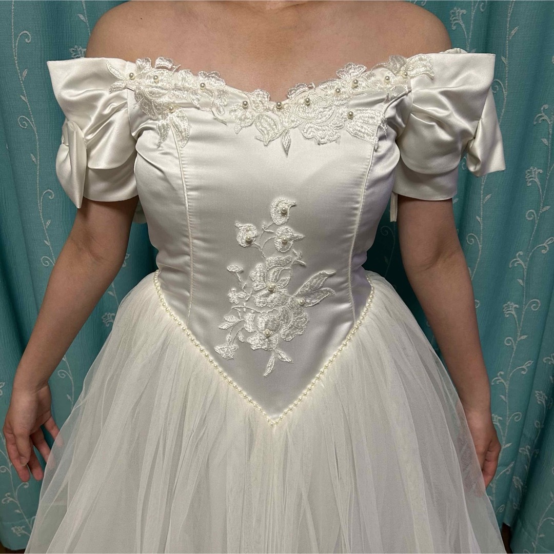 ウェディングドレス　ホワイト　可愛い レディースのフォーマル/ドレス(ウェディングドレス)の商品写真