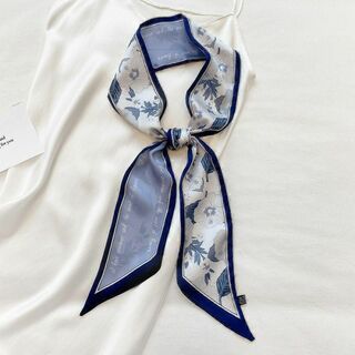 スカーフ バッグ　ヘアアクセサリー かばん ブルー　青 ストール　春　母の日(バンダナ/スカーフ)