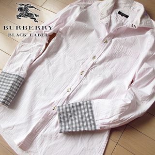 バーバリーブラックレーベル ボタンダウンシャツ 薄いピンク サイズ4