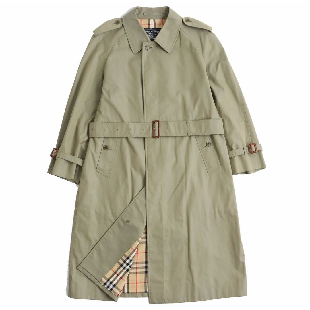 美品 Burberry バーバリー ステンカラーコート カーキ ロングコート-