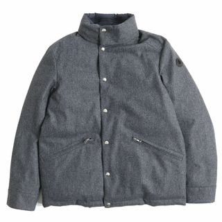 モンクレール(MONCLER)の未使用△国内正規品 2022年 MONCLER モンクレール QUEYRAS ロゴパッチ リバーシブル ダウンジャケット ウール/ナイロン グレー/ネイビー 2(ダウンジャケット)