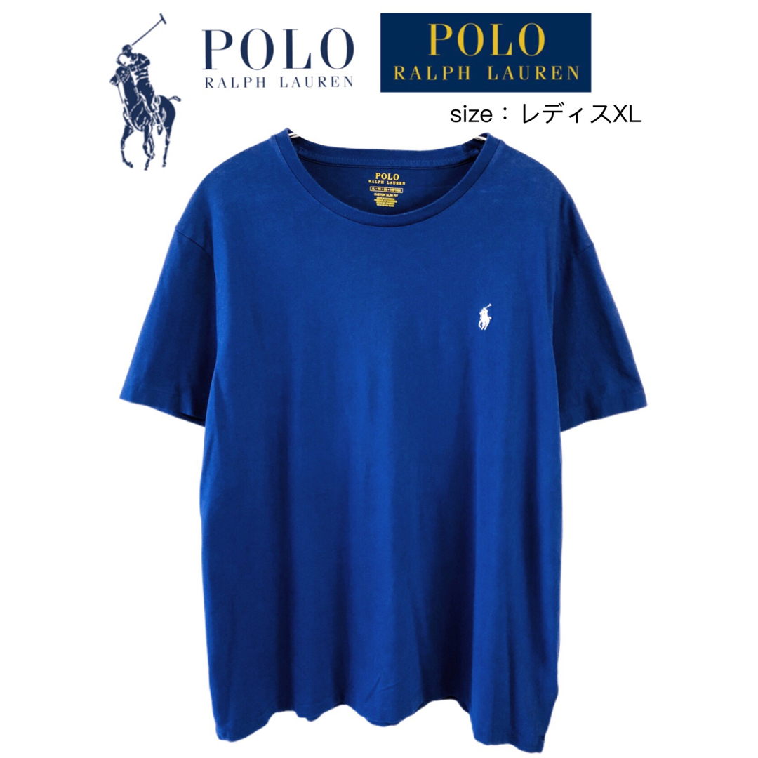 POLO RALPH LAUREN(ポロラルフローレン)のPOLO RALPH LAUREN　Tシャツ　レディスXL　青　USA古着 レディースのトップス(Tシャツ(半袖/袖なし))の商品写真