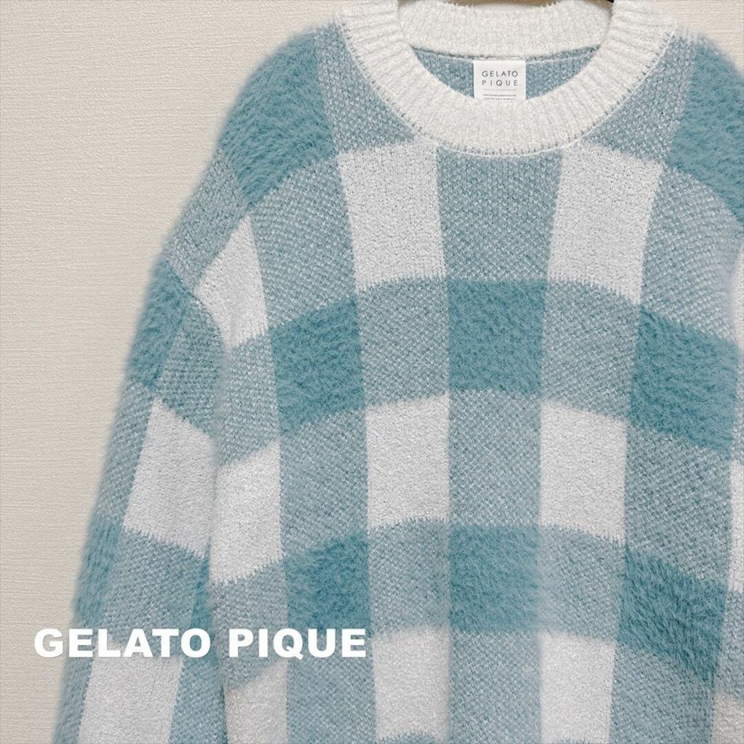 【GELATO PIQUE】ファンシーヤーン ギンガムチェック プルオーバー レディースのトップス(ニット/セーター)の商品写真