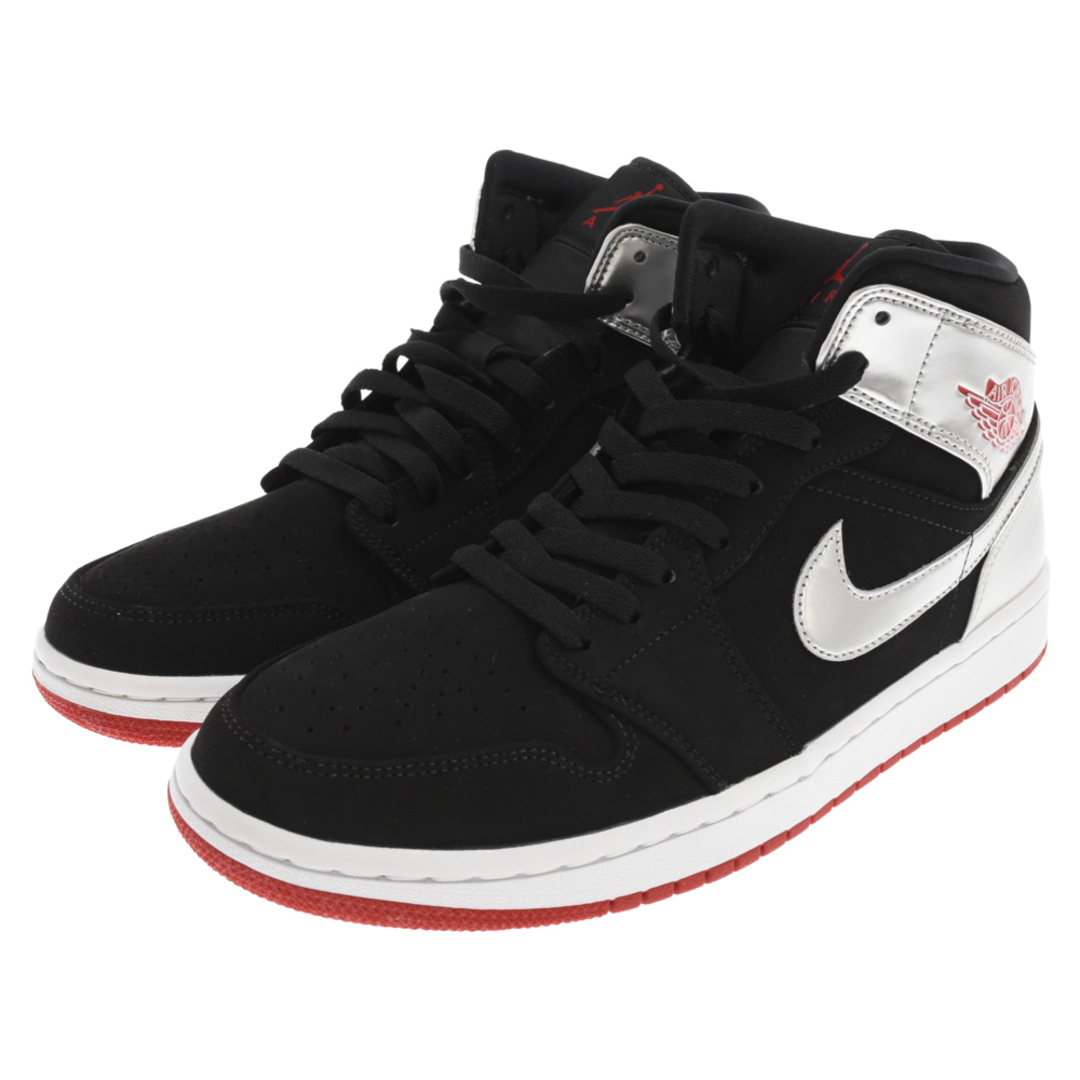 NIKE ナイキ AIR JORDAN1 MID Johnny Kilroy エアジョーダン1 ミッド ミッドカットスニーカー ブラック/シルバー 554724-057 US8.5天然皮革合成皮革合成繊維底