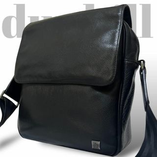 ダンヒル(Dunhill)の良品　ダンヒル　ショルダーバッグ　レザー　ブラック　斜め掛け　黒　フラップ(ショルダーバッグ)