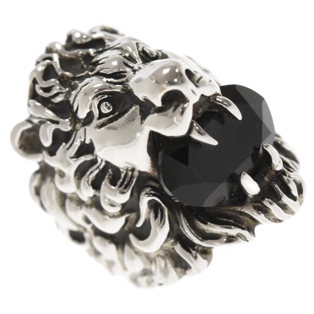 Gucci(グッチ)のGUCCI グッチ クリスタル装飾 ライオンヘッド シルバーリング 指輪 メンズのアクセサリー(リング(指輪))の商品写真