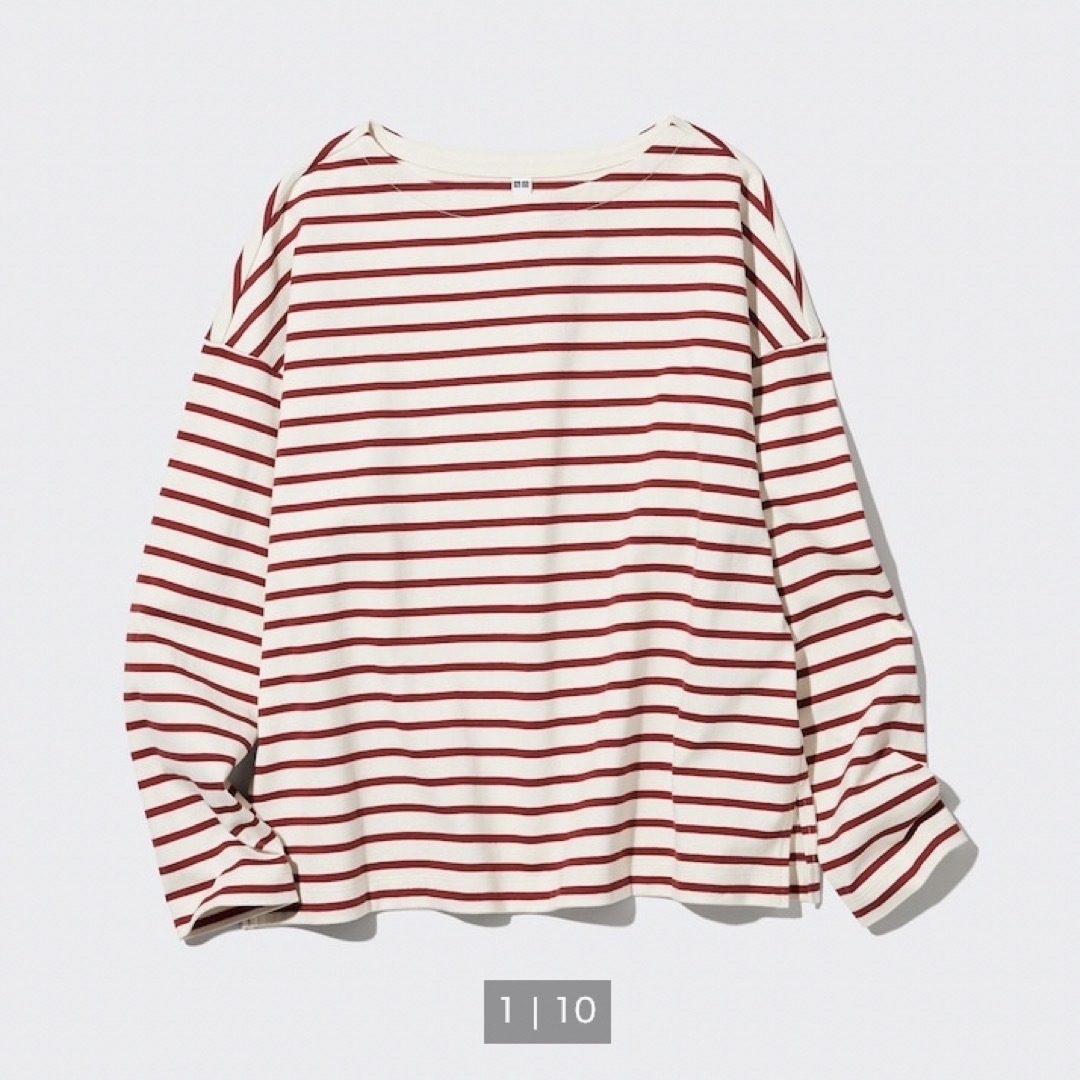 UNIQLO(ユニクロ)のユニクロ　ボーダーTシャツ　Lサイズ レディースのトップス(Tシャツ(長袖/七分))の商品写真