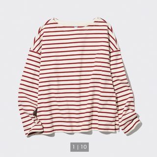 ユニクロ(UNIQLO)のユニクロ　ボーダーTシャツ　Lサイズ(Tシャツ(長袖/七分))