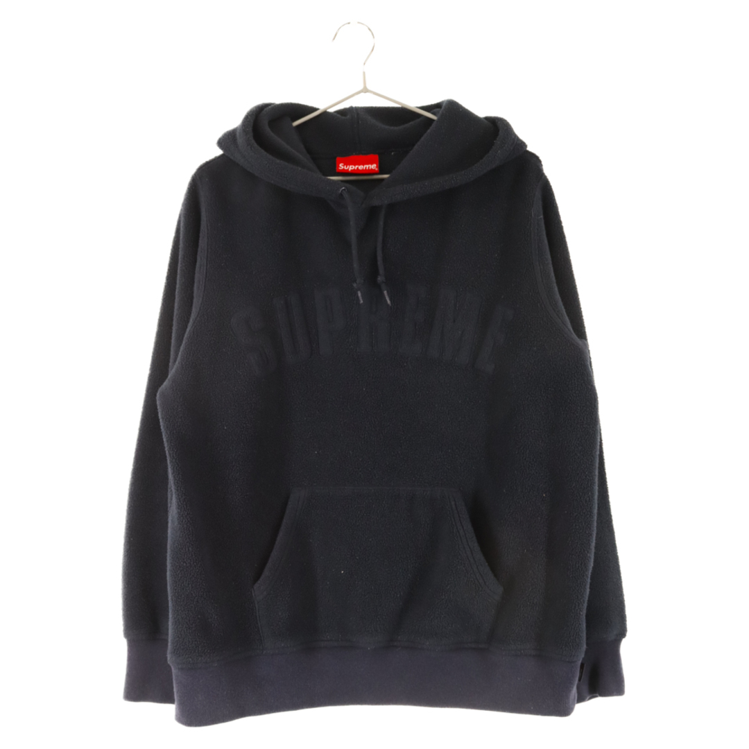 SUPREME シュプリーム 18AW Polartec Hooded Sweatshirt アーチロゴポーラテックフーデットシャツ プルオーバーパーカー ネイビー