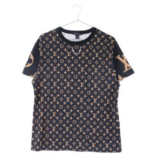 ルイヴィトン(LOUIS VUITTON)のLOUIS VUITTON ルイヴィトン 21AW ミックスドモノグラム チェーン付半袖Tシャツ ブラック レディース RW212W GR5 FLTS25(Tシャツ(半袖/袖なし))