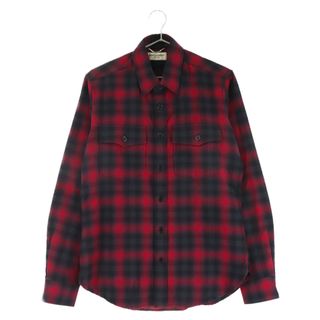 サンローラン(Saint Laurent)のSAINT LAURENT PARIS サンローランパリ 16AW TARTAN PLAID COTTON L/S SHIRT 407723 Y826L タータンチェック長袖シャツ レッド(シャツ)