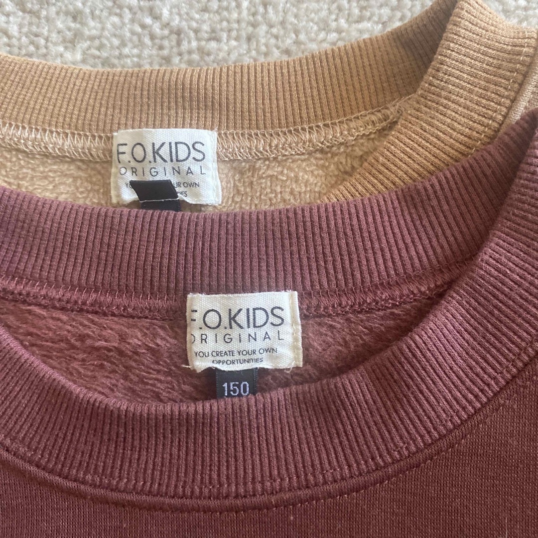 F.O.KIDS(エフオーキッズ)のF.O.KIDS  裏起毛トレーナー  150センチ　２枚 キッズ/ベビー/マタニティのキッズ服男の子用(90cm~)(ジャケット/上着)の商品写真