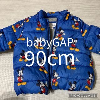 ベビーギャップ(babyGAP)のbaby GAP 90cm ダウンジャケット　ジャンパー　ミッキー　青　ブルー(ジャケット/上着)