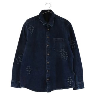 CHROME HEARTS クロムハーツ クロスパッチ クロスボタン デニムシャツ 長塩シャツ インディゴ