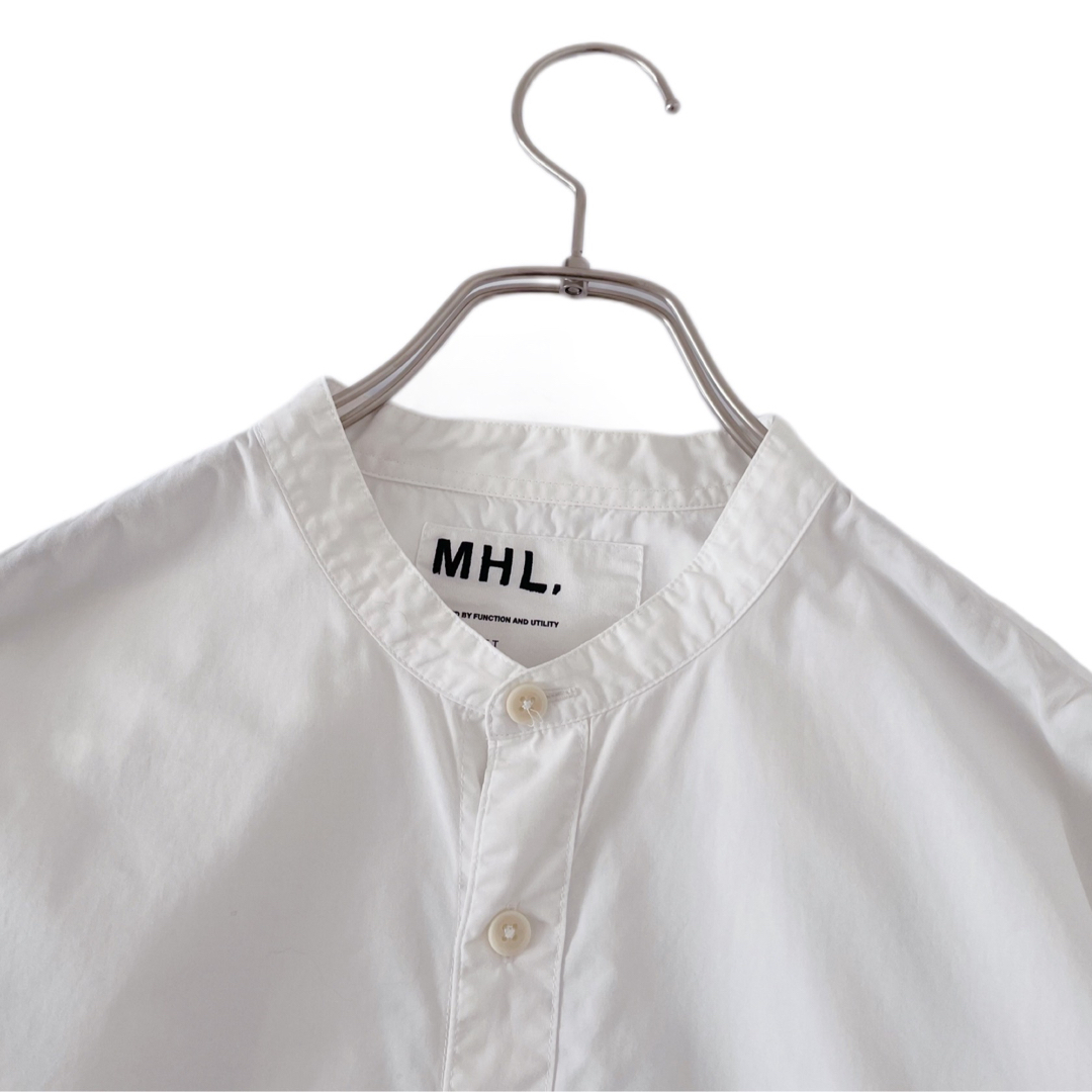 ★ 美品 MHL. コットンリネン バンドカラーシャツ マーガレットハウエル