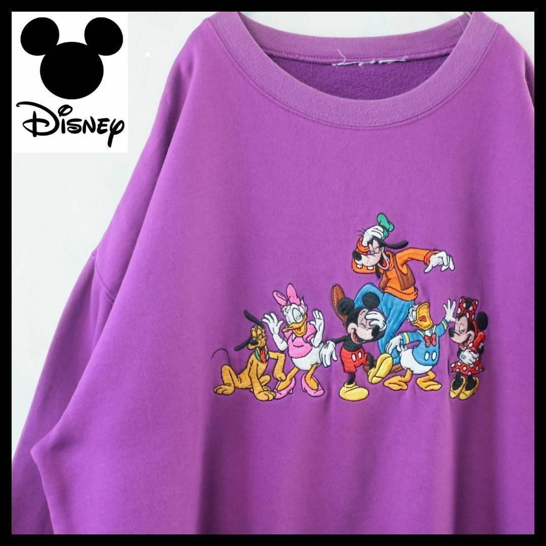90s 激レア Disney ディズニー スウェット 刺繍 ヴィンテージ XXL