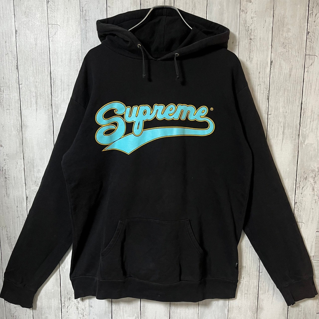 《激レア》シュプリーム  supreme☆パーカー L センターロゴ ブラック