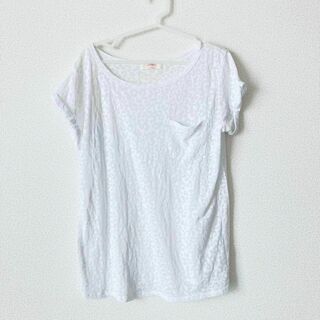 ■【ブラウニー】Tシャツ トップス ヒョウ柄 グレー 半袖 コットン(Tシャツ(半袖/袖なし))